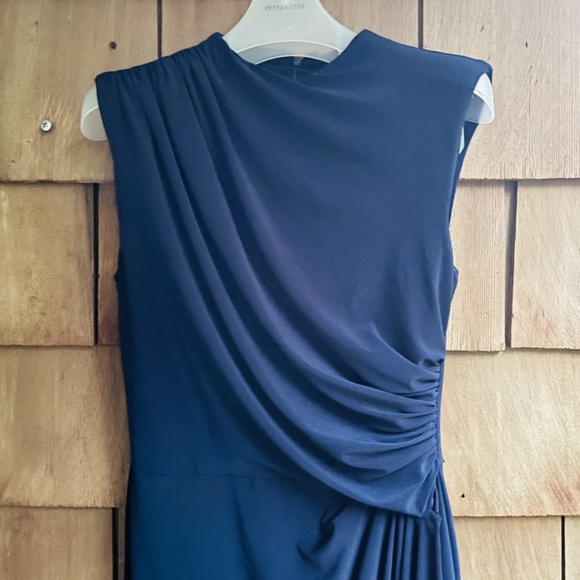 Betsy & Adam Women's “Patricia” Long Jersey Knit Ruffle Sleeveless Dress Size 10 - Picture 5 of 13